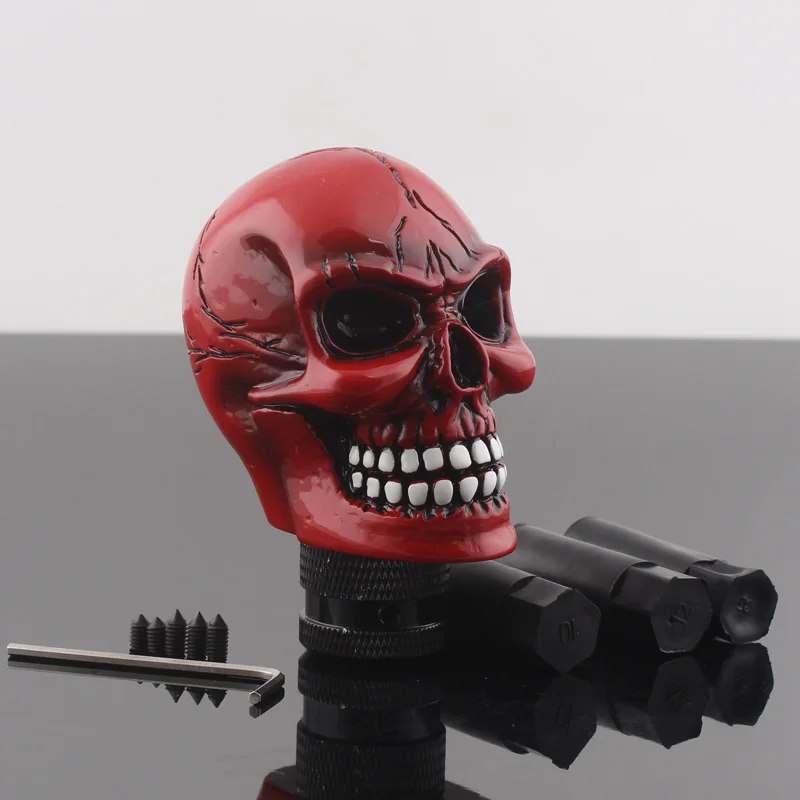 Автомобильная ручная рукоятка для рычага переключения передач красный череп