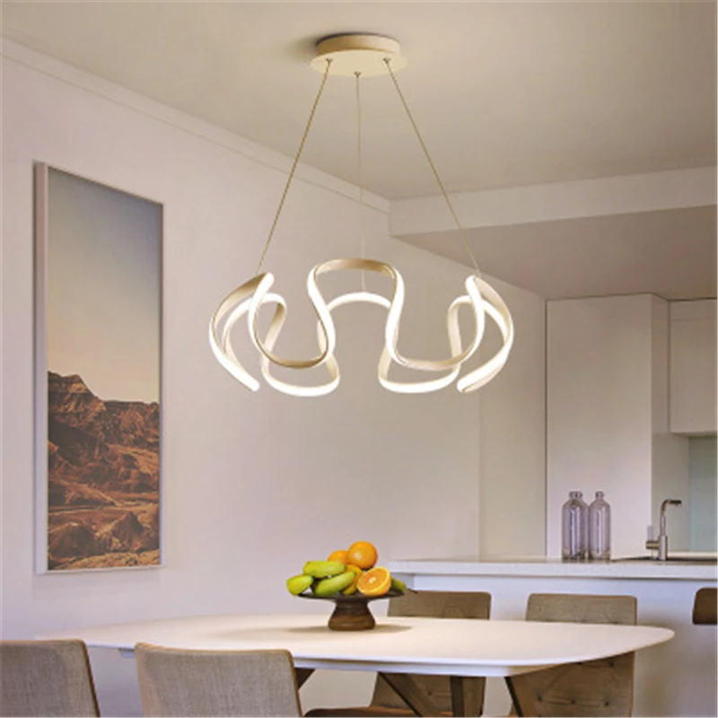 

Postmodern Curve Style Living Room Lamp Dining Room Light Bedroom Lamp LED Light Free Shipping LED Bulbs Cord Pendant Metal Iron
