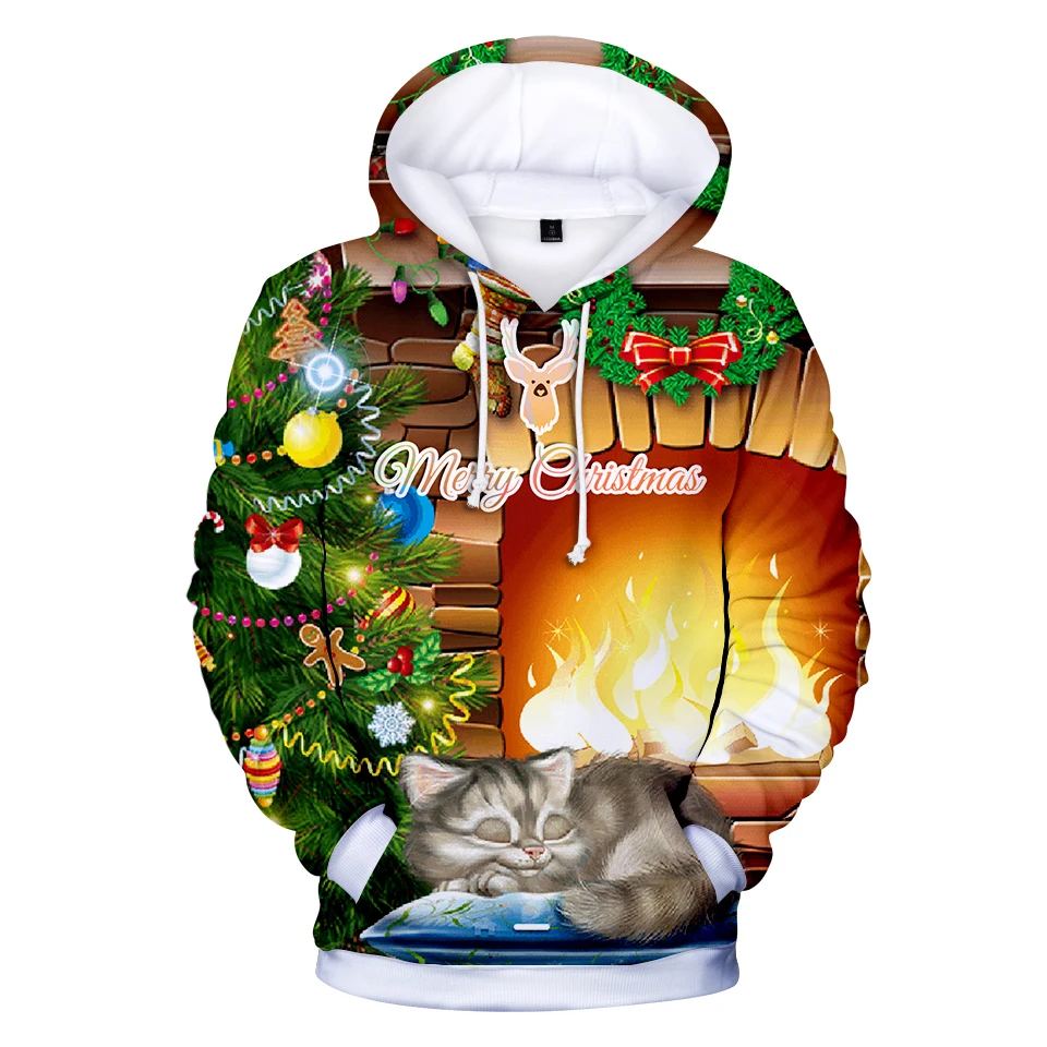 

Fashion Christmas Clothes Hoodie Men/women Winter Warm 3D Hooded Pullover Long Sleeve Sweatshirts Boy/girls Christmas Clothes
