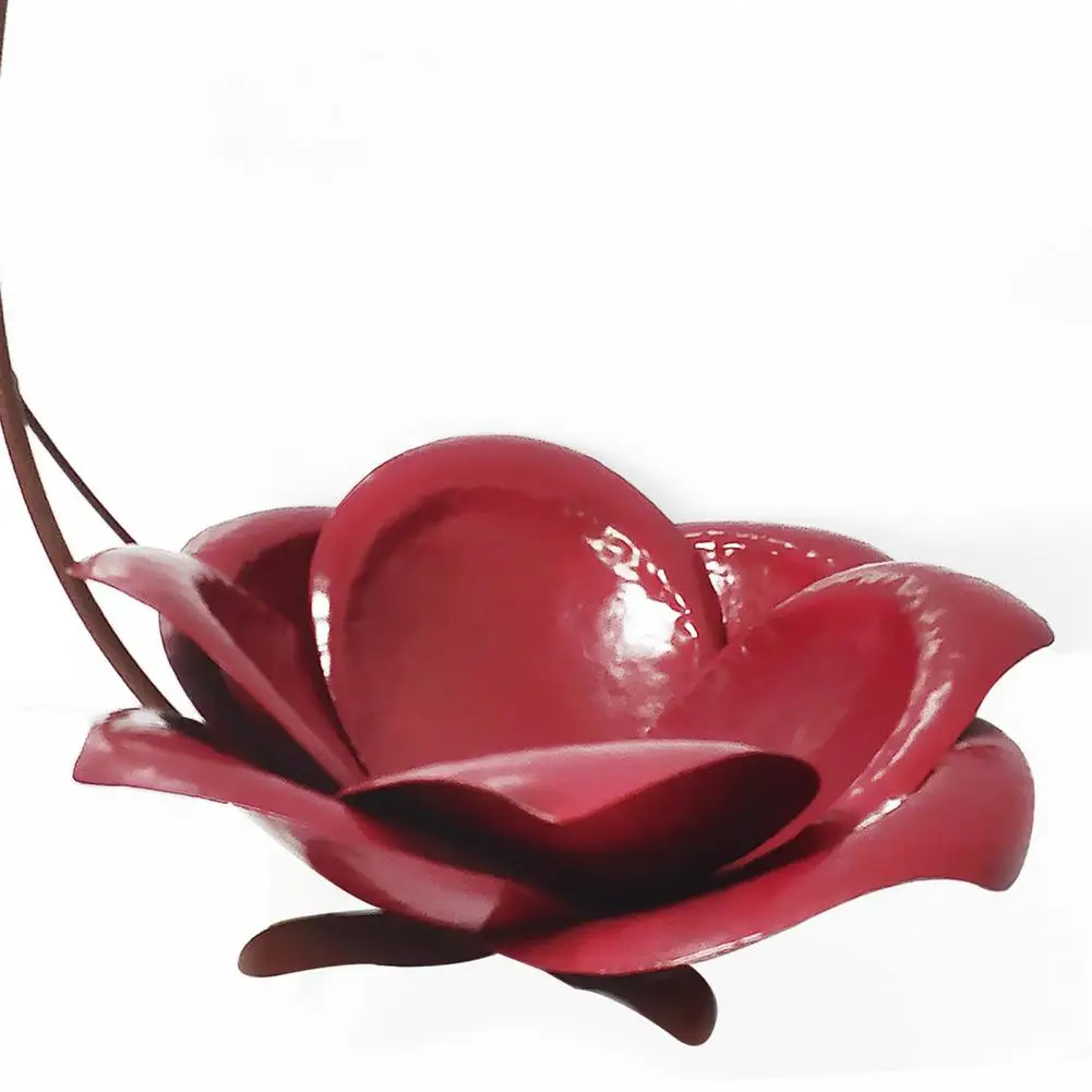 

Hot Sales Bird Feeder Coneflower Shape Vintage Style Anti-corrosion Iron Red Hanging Bird Feeder for Outdoor