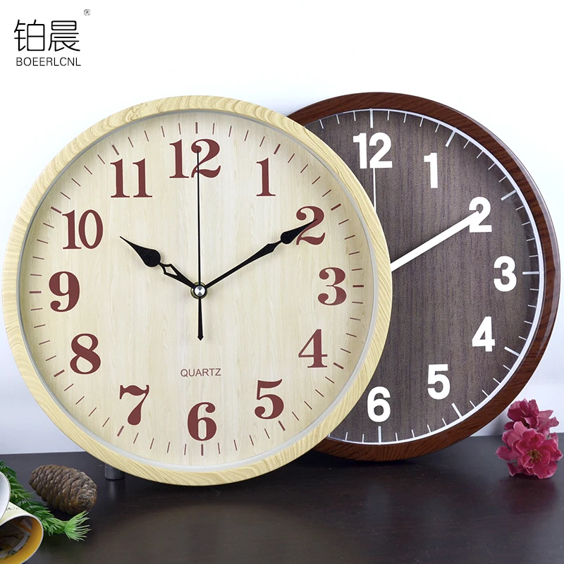 Модные настенные часы для спальни Мультяшные круглые креативные простые