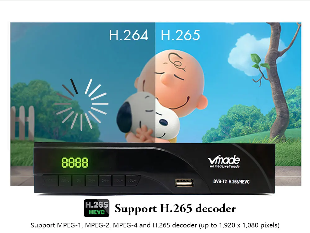 Vmade полностью HD цифровой DVB T2 K6 scart/AV наземная ТВ-приставка поддержка YouTube H.265/HEVC HD 1080p DVB T2 ТВ-приёмник