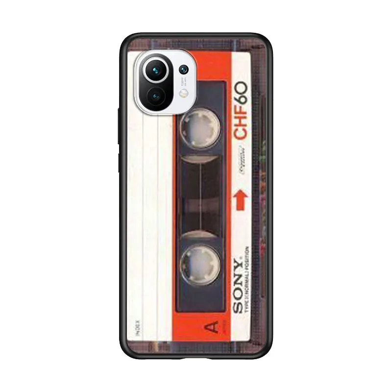 

Classical Old Cassette for Xiaomi Mi 11 10T Note 10 Ultra 5G 9 9T SE 8 A3 A2 A1 6X Pro Play F1 Lite 5G Black Phone Case