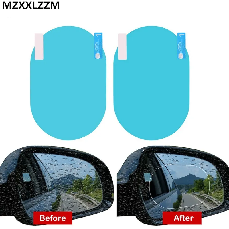 

2pcs set car rearview mirror waterproof sticker window transparent film Anti fog anti-glare window foil auto protective stickers