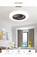 smart ceiling fan bedroom with lights remote control ventilation lamp 45 cm invisible air blade retractable and mute