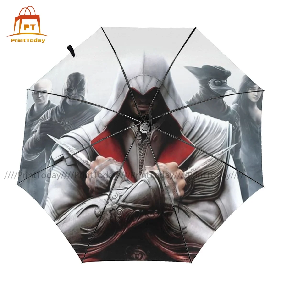 

Assassins Creed Umbrella Aesthetic Lightweight Umbrella Painting Summer Waterproof Auto Umbrella