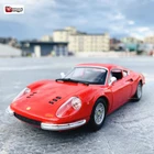 Коллекция Bburago 1:24 Ferrari 246GT Авторизованная модель автомобиля из сплава Декоративные Коллекционные игрушечные инструменты