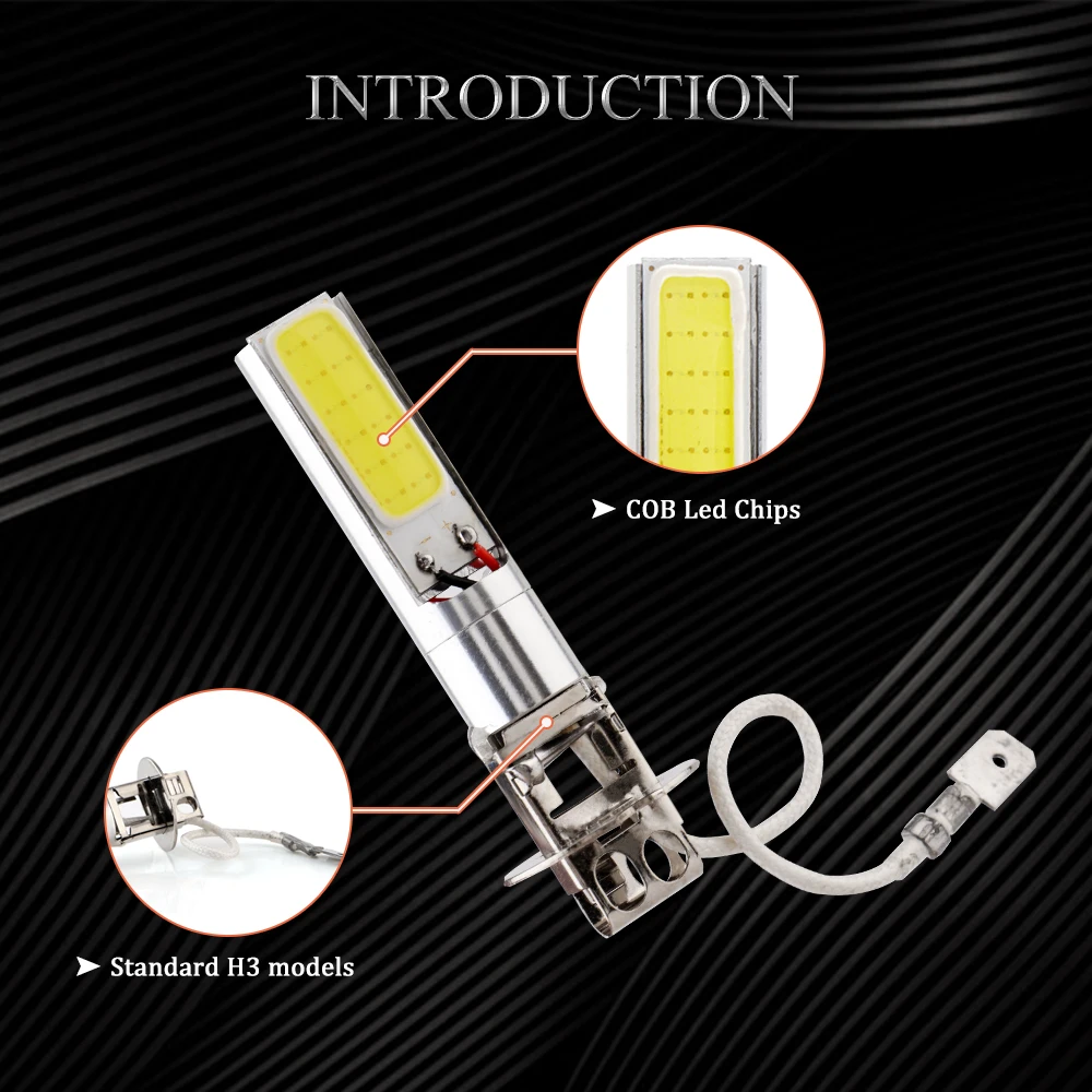 YM E-яркий 2 шт./партия H1 H3 COB 24 SMD 24 светодиодный Противотуманные фары Дневные Фары Светильник на основе технологии COB светодиодный лампы головной светильник противотуманная фара, работающего на постоянном токе 12 В, белый цвет