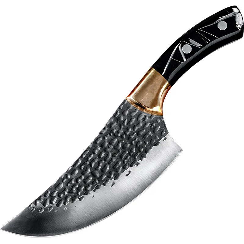 

Новый кованый нож мясника ручной работы 6 дюймов 7CR1 7, рыболовный нож из нержавеющей стали, кухонный нож мясника, нож для нарезки мяса с крышк...