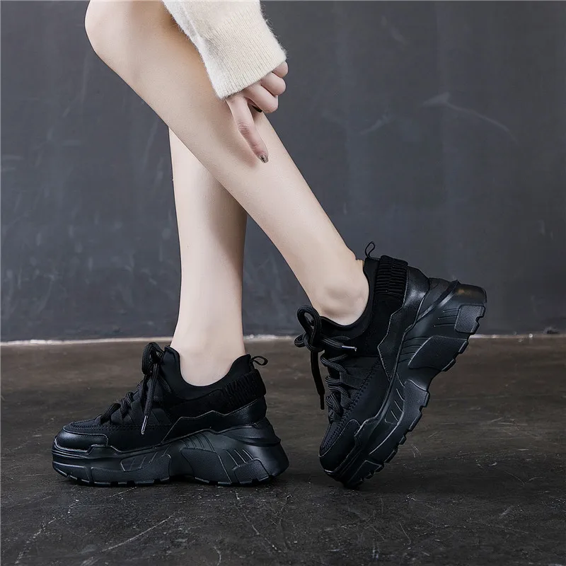 RASMEUP женские кроссовки из натуральной кожи на платформе 2019 модные брендовые