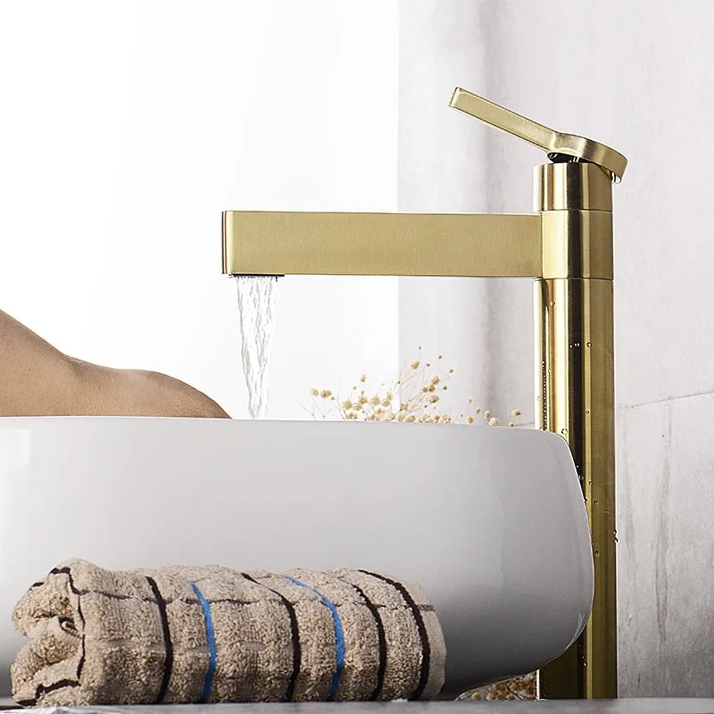 

2021Gold Brass Bathroom Basin Faucet Deck Mounted Cold And Hot Water Mixer Tap Black/Gold/Chrome/Rose Gold
