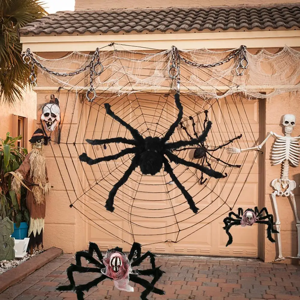 1 шт. Хэллоуин страшный черный большой паук декоративный реквизит на вечерние бар