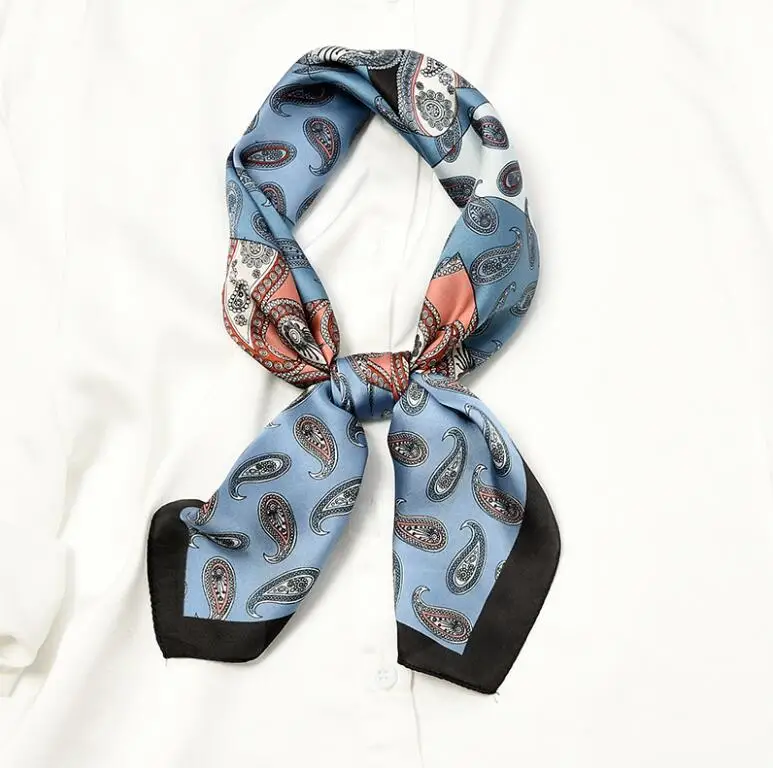 

yishine New 70x70cm Women Multifunction Polyester Silk Scarf Cashew Printed Satin Small Square Wraps Scarves Shawl