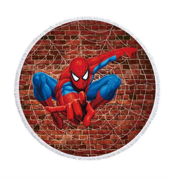 Spiderman 6 Пляжное полотенце из микрофибры с рисунком Минни Микки Мауса, Стич спадермана Софии, спортивное банное полотенце с кисточками для детей, мам - Цвет: Spiderman 6