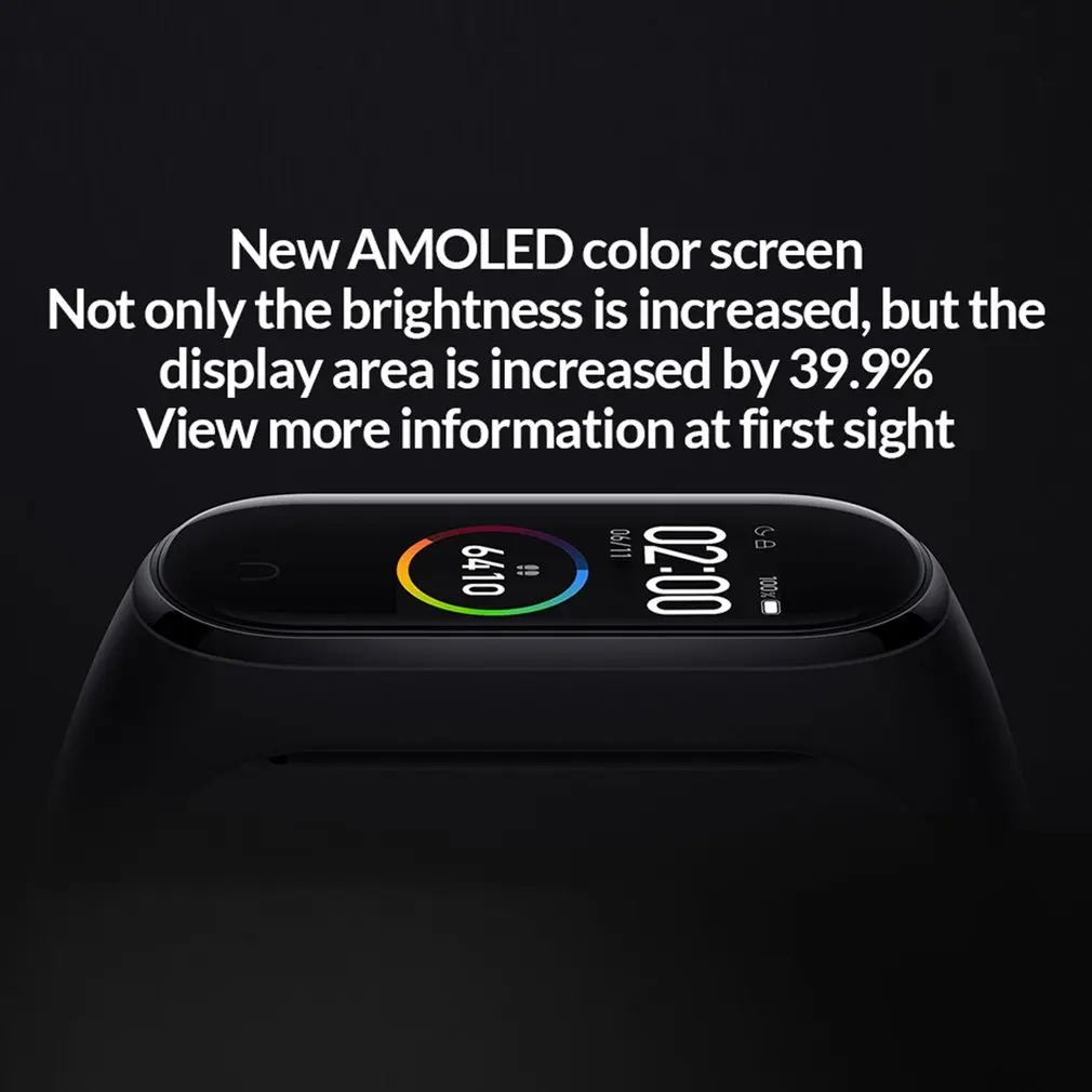Оригинальный Xiaomi mi смарт-браслет 4 цветной AMOLED экран Band Smartband фитнес-тренажер