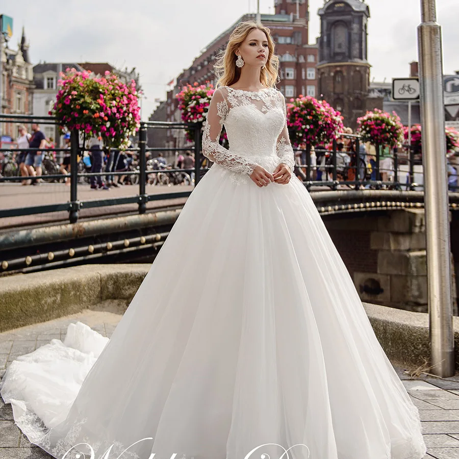 

Женские бальные платья с круглым вырезом, свадебное платье с молнией на спине, свадебные платья, Vestido De Noiva