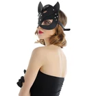 Модная женская пикантная маска, полумаска лисы для косплея, Кожаная маска для Хэллоуина, маска для вечевечерние, маскарадные маски с мячом, воротник в стиле панк