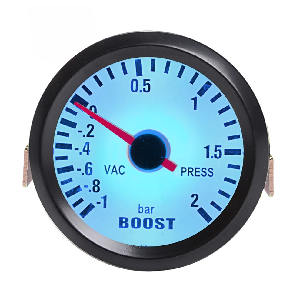 DRAGON автомобильный измерительный прибор " 52 мм Бар турбо Boost Gauge-1~ 2 бар/-30~ 30 фунтов/кв. дюйм вакуумный пресс-метр для авто синий светильник корпус черного обода