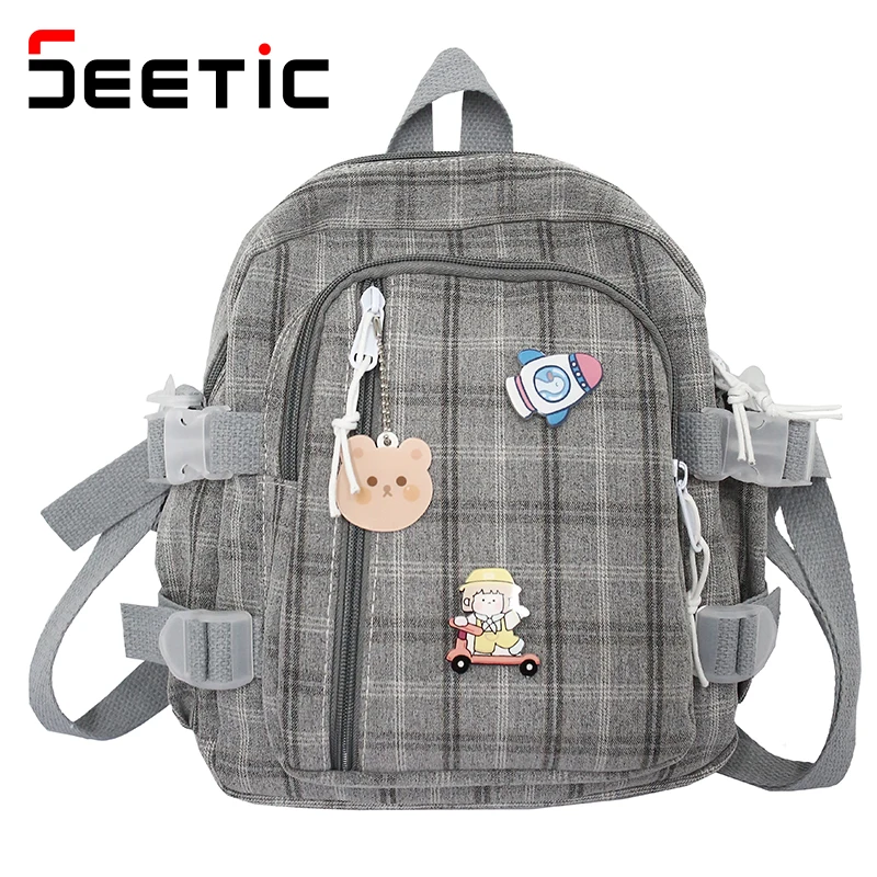 

SEETICMini Backpack Women Multifunction Casual Backpack Female Lovely Shoulder Bag For Teenage Multi-Pocket Women Backpack