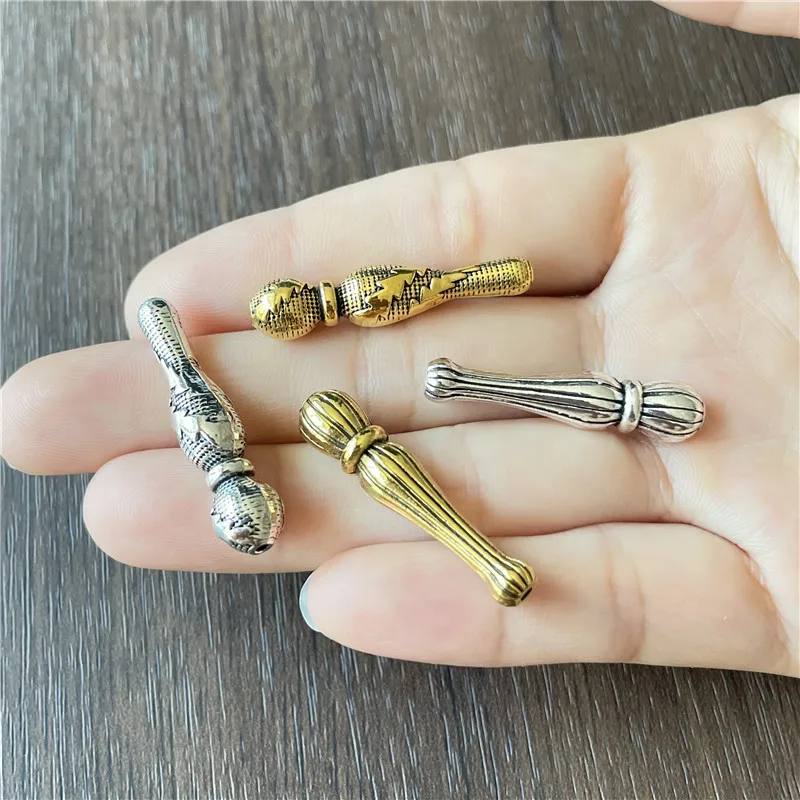 JunKang  Alloy Vertical Stripes Pattern Connectors Jewelry Making DIY Handmade Rosary Prayer Beads Bracelet Accessories Muslim