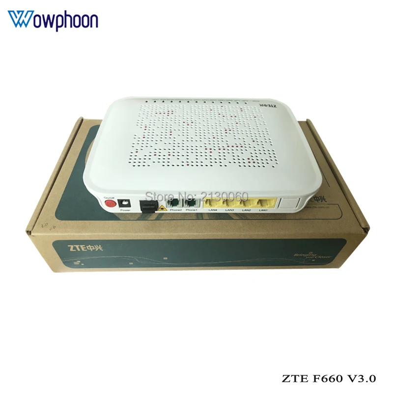Новая версия 3 0 zte GPON терминал ZXA10 F660 ONU/ONT с 1GE + 3FE 2TEL wifi 1USB оптический сетевой