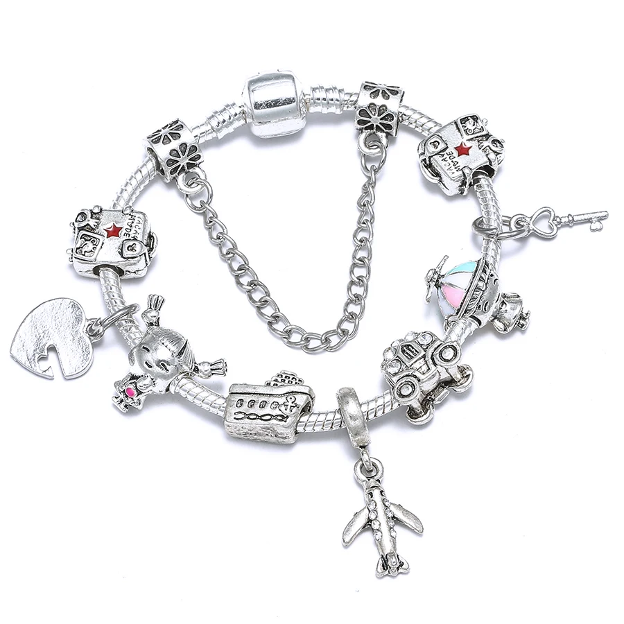 Браслеты шармы Seialoy с самолетом для женщин оригинальные аниме браслеты багажа