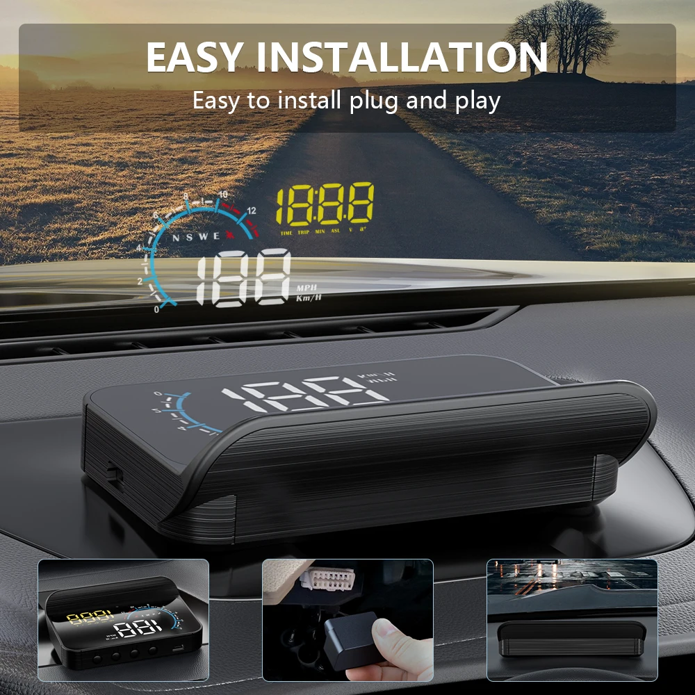 wiiyii m12 car obd2 gps hud on board computer auto projector head up display gadgets inteligentes electronics with all car free global shipping