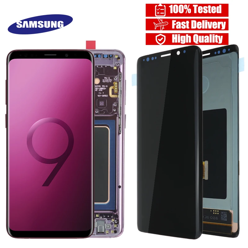 Оригинал AMOLED Замена для SAMSUNG Galaxy S9 + ЖК дисплей Сенсорный экран планшета с рамкой
