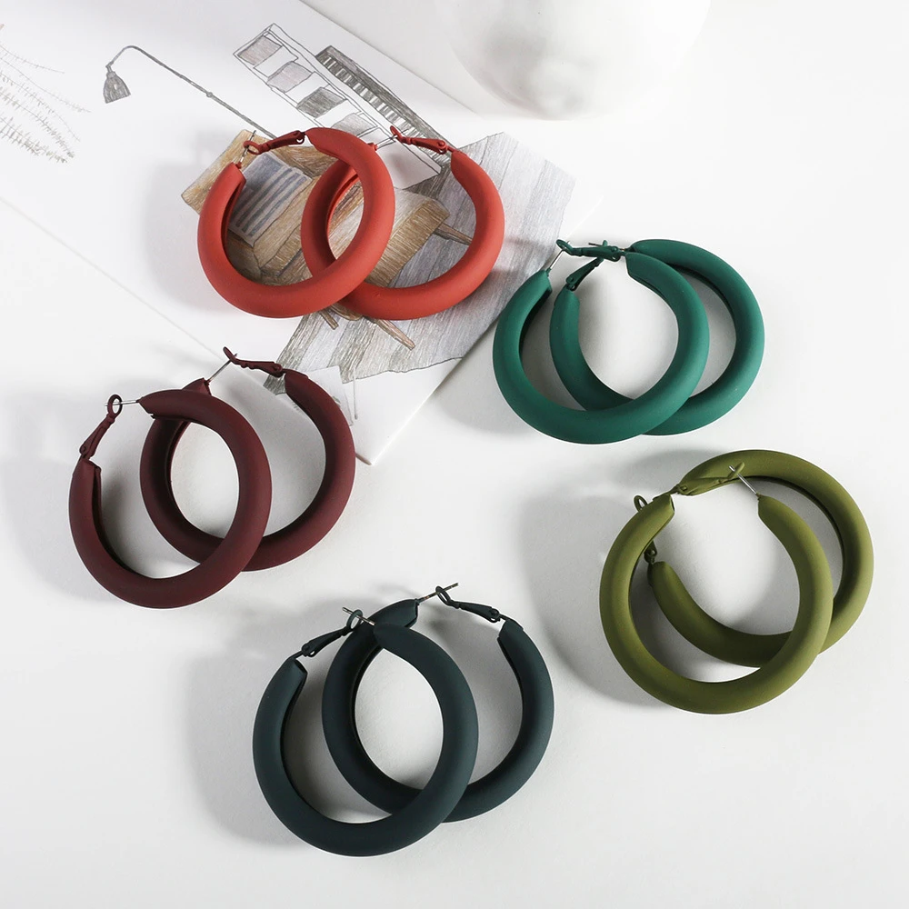 Европейские и американские модные геометрические массивные круглые серьги