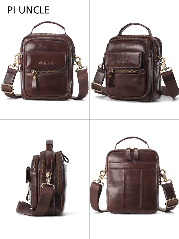 Piuncle Brand design Crossbody Bags For Men Cow Leather Small Travel Messenger Shoulder Handbag Genuine Luxury |