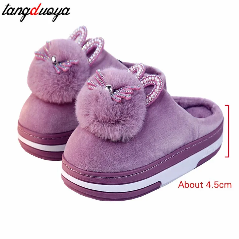 

Platform Slippers women Fashion Home goods cosiness Cute Warm Animal plush slippers indoor shoes Cat Winter Slippers Zapatos2020