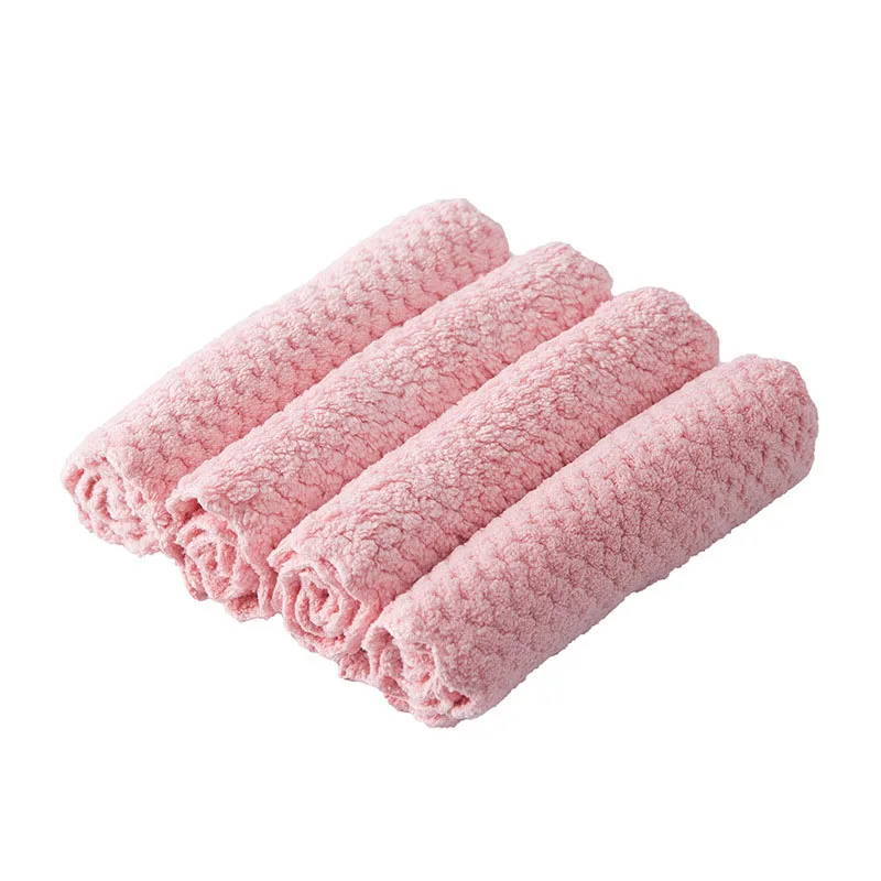 

Soft Microfiber Kitchen Towels Super Absorbent Dish Cloth Anti-grease Wipping Rags Non Stick Oil Household Cleaning Towel