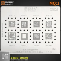 amaoe mq1 3 bga reballing stencil for mtk cpu ram sm8250 sm7250 sm7150 865 mt6885t sdm710 sdm845 mt6768v mt6765v sdm610 ic chip