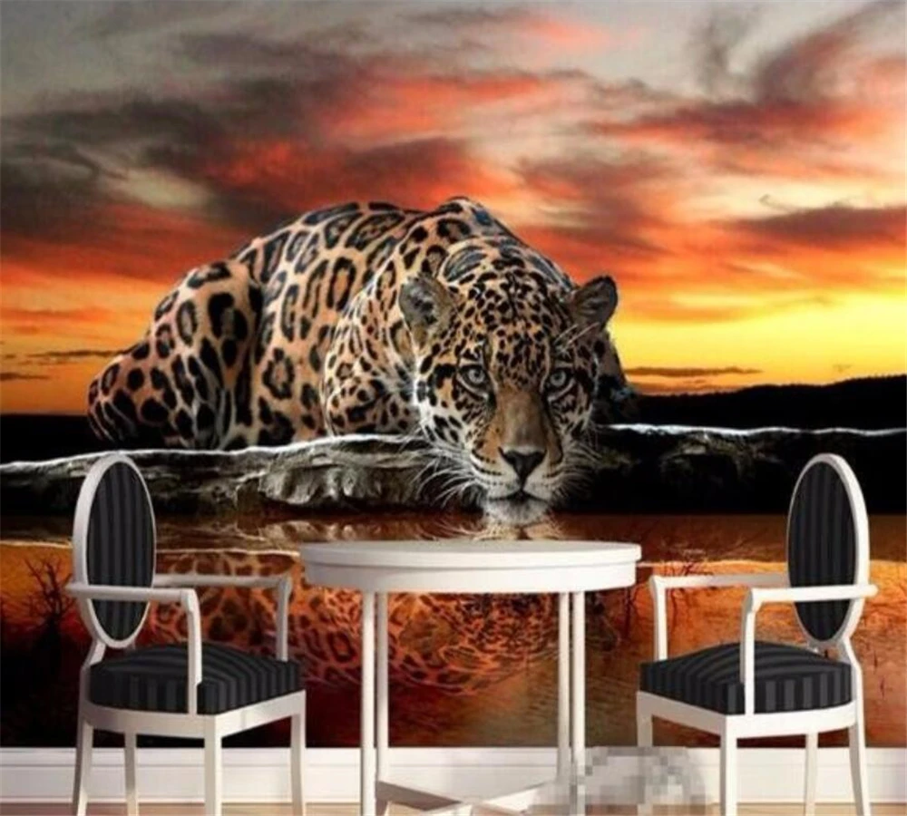 Обои beibehang на заказ высокое качество современная мода Леопардовый принт шелк