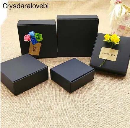 

13 sizes Small Black Cardboard gift box,Black Package paper carton box, Gift paper handmade soap packaging craft box folding