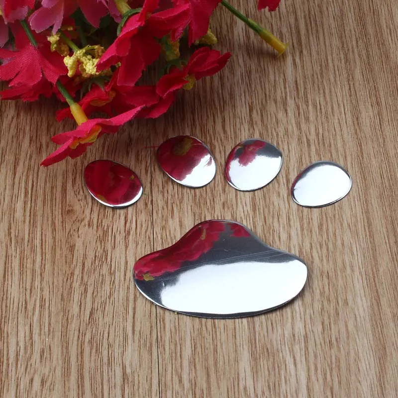 

Set Car Sticker Cool Design Paw 3d Animal Dog Cat Bear Foot Prints Footprint Decal Car Stickers Silvercar Stickers Styling