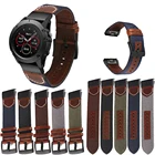 Нейлоновый Холщовый кожаный ремешок для часов Garmin Fenix 6 6X Pro 5 5X Plus 935 945 3 HR быстрая установка браслет спортивные аксессуары