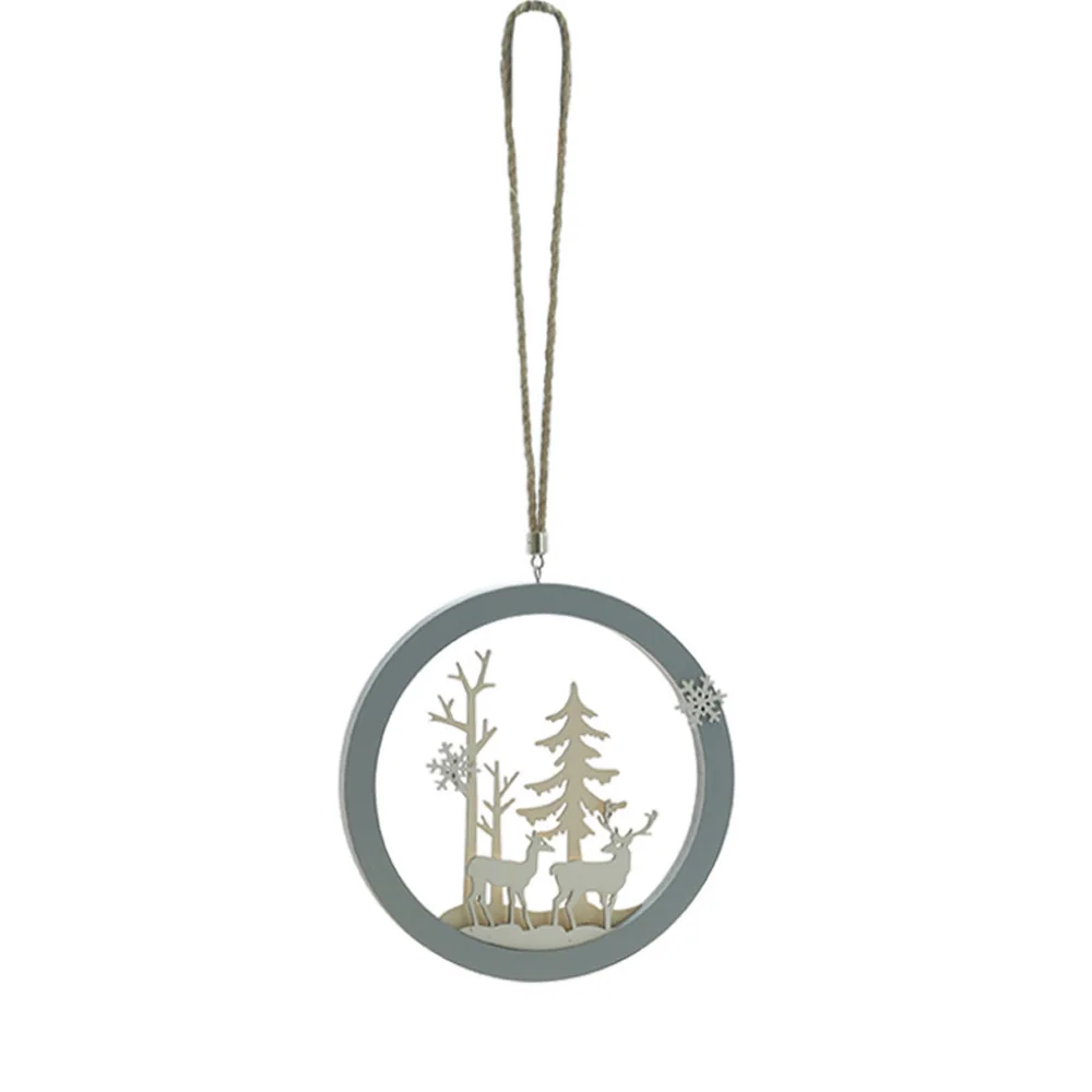 Деревянная подвеска в виде лося деревянная подвесная зимняя креативная