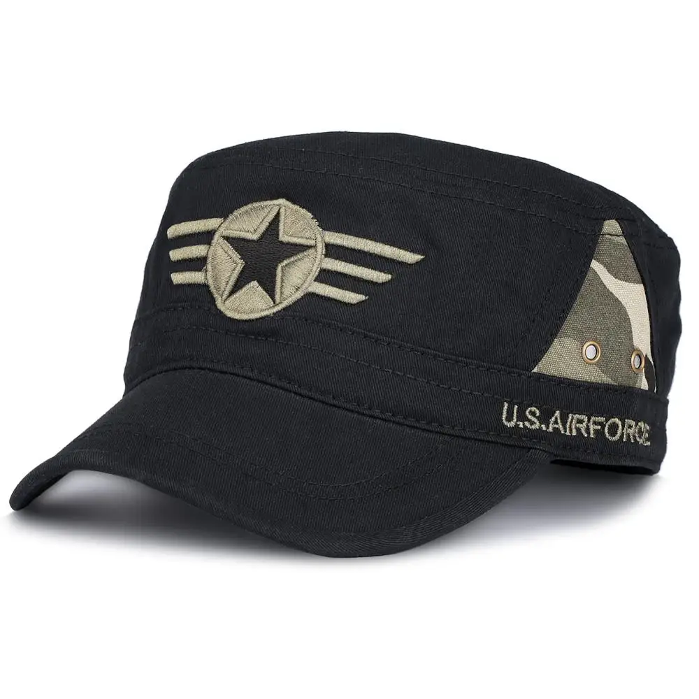 Кепка Kepi мужская с прямым верхом армейская шапка в стиле милитари изогнутый