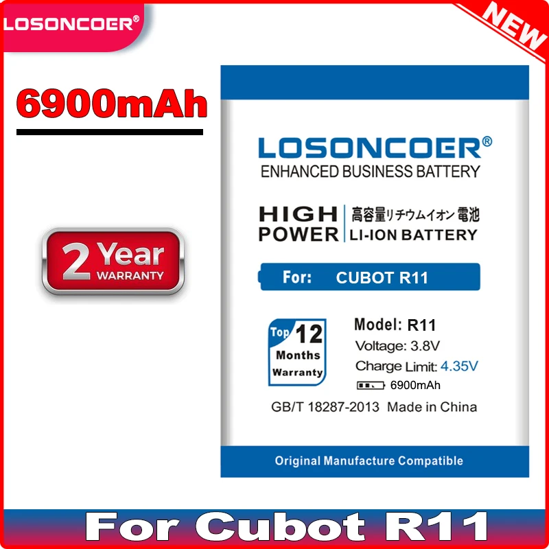 LOSONCOER 6900mAh R11 батарея для Cubot батареи замены Bateria смартфона|Аккумуляторы мобильных