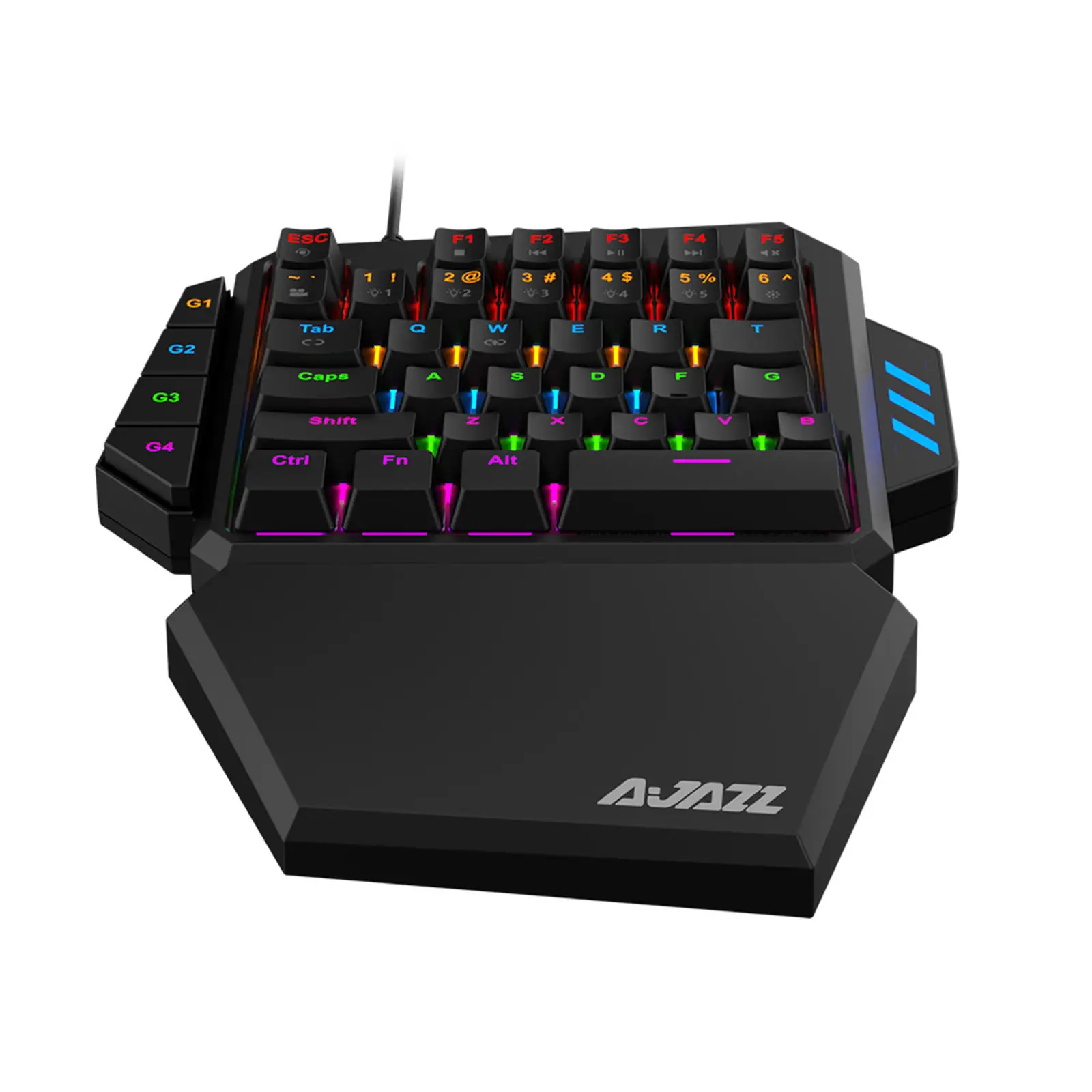 One-Handed Gaming Keyboard 39 Keys with Cable RGB Backlit LED Mini Keypad for Professional Gamers Computer PC Support Wrist Rest images - 6