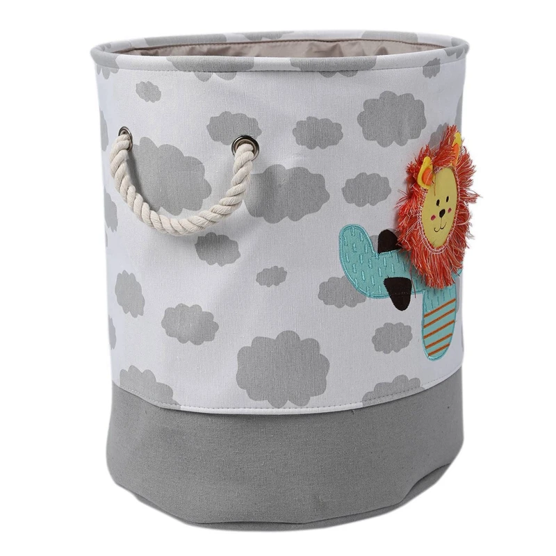 Ведро для хранения грязной одежды холщовая корзина с мультяшным львом и подвеска