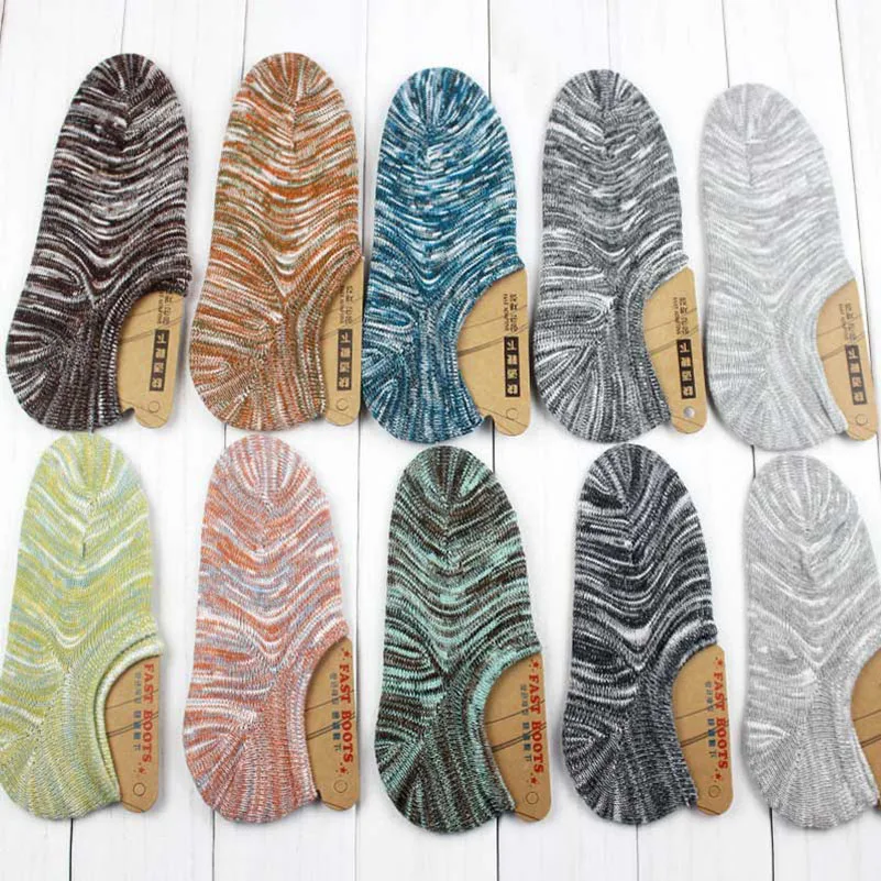 

5 Pairs Women Boat Socks Vintage Stripe Gradient Funny Cute Girl Socks winter low cut Cotton Sock Slippers Female Sock Meia