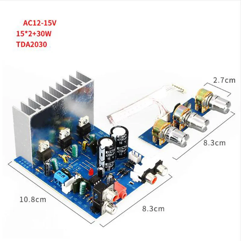 TDA2030 15 Вт + 30 2 1 канальный усилитель звука сабвуфер мощности плата Dual AC 12