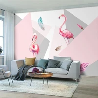 milofi professional custom 3d wallpaper mural modern minimalist flamingo tv living room bedroom background wall