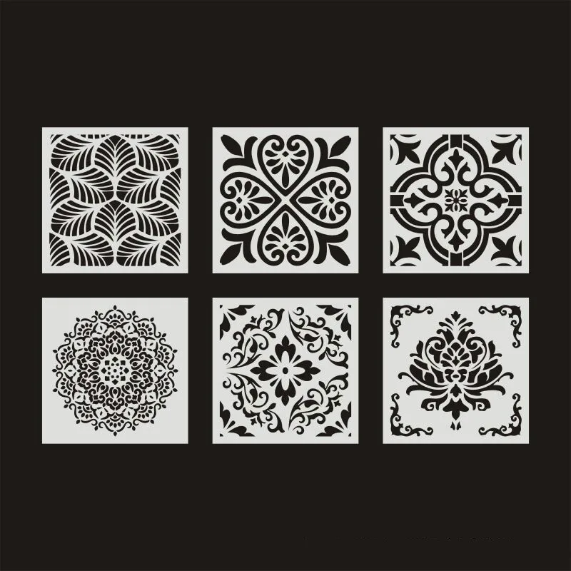 1pc 15 * 15cm Mandala mold DIY stencils home decoration drawing template laser cutting wall template painting tiles
