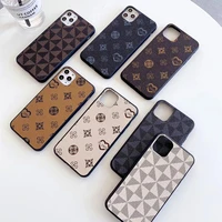luxury geometric lattice pattern case for iphone 12 11 pro max se xr fashion vintage pu leather cover for samsung s20 plus s10 9