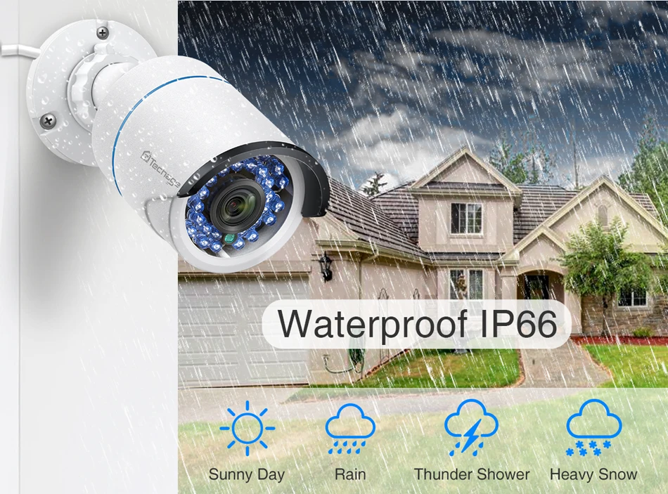Techage H.265 HD 1080P 2.0MP Аудио CCTV POE ip-камера наружная Водонепроницаемая ИК P2P Onvif Bullet камера видеонаблюдения