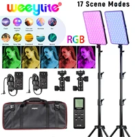 weeylite sprite40 2pcs rgb video light led camera light 2 4g wireless remote for camera light full color output with light stand