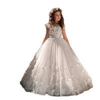 new kids pageant evening gowns 2021 lace ball gown flower girl dresses for weddings first communion dresses for girls